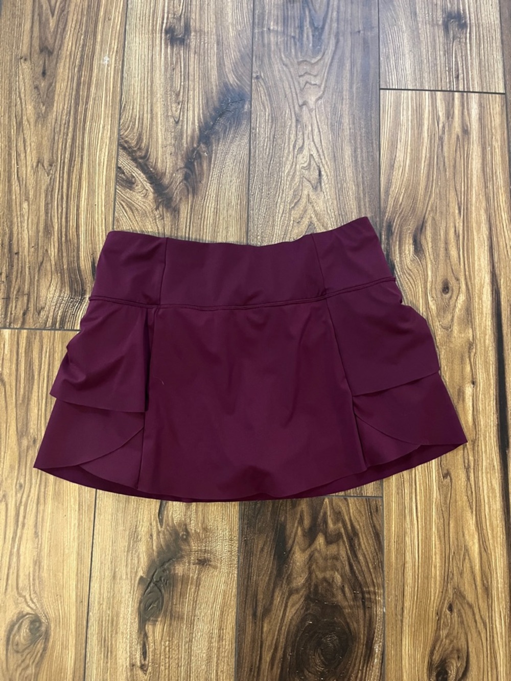 Athleta Burgundy Layered Tennis Skirt with Built in Shorts